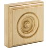 Hardware Resources 3-1/2" Wx1-1/8"Dx3-1/2"H Hard Maple Bead Edge Traditional Rosette ROS3MP